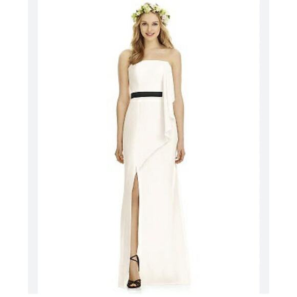 Social Bridesmaids Strapless NU-Georgette Dress Ivory 8174BL Women's 16 NWT - Picture 1 of 10